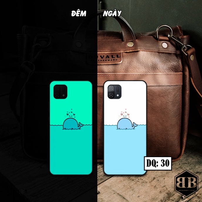 Ốp lưng kính Dạ Quang Oppo A16K phát sáng trong đêm kute phô mai que
