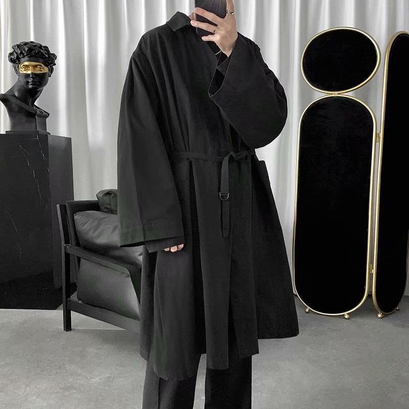 Áo khoác dáng dài form rộng thời trang mùa thu hàn quốc cho nam new áo dài tay jacket rộng men top coat áo gió nam phong cách hàn quốc màu đặc retro áo dài tay