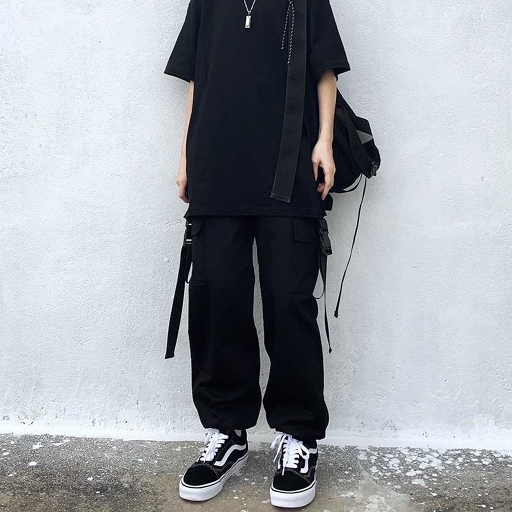 Quần Jogger Unisex nam nữ Kaki cao cấp - Quần Kaki Cargo Pants mềm nam nữ màu đen