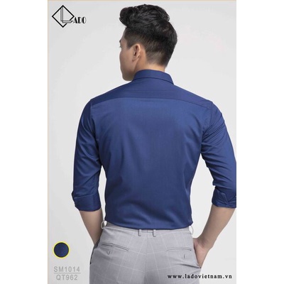 Áo sơ mi trơn bamboo cao cấp dài tay co giãn nhẹ LADO 1014