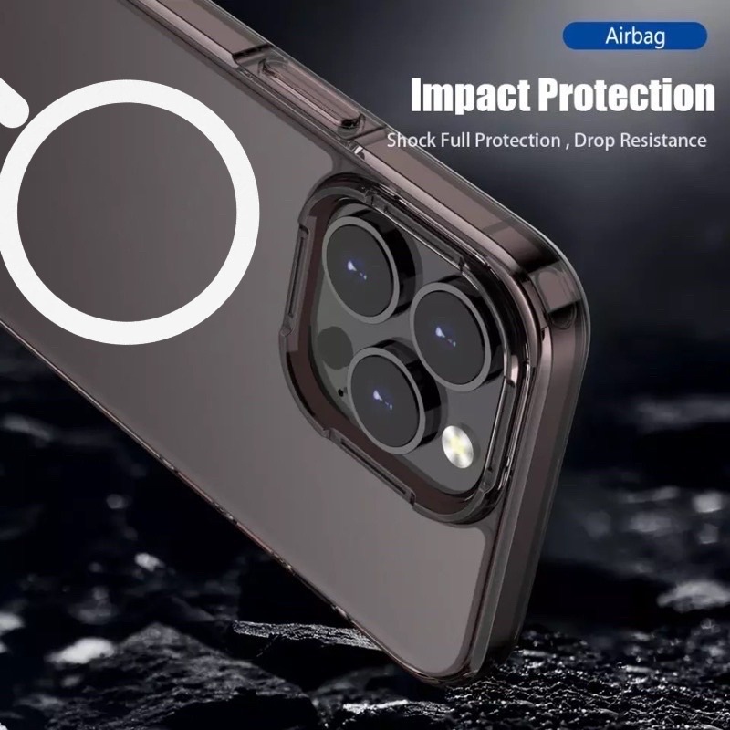 Ốp Điện Thoại Nhựa Acrylic Cứng Trong Suốt Mặt Nhám Từ Tính Cho iPhone 14 Pro Max / 13 Pro Max / 12 Pro Max