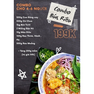 Combo Bún Riêu Cua Đồng Nguyên Chất 4-6 người ăn