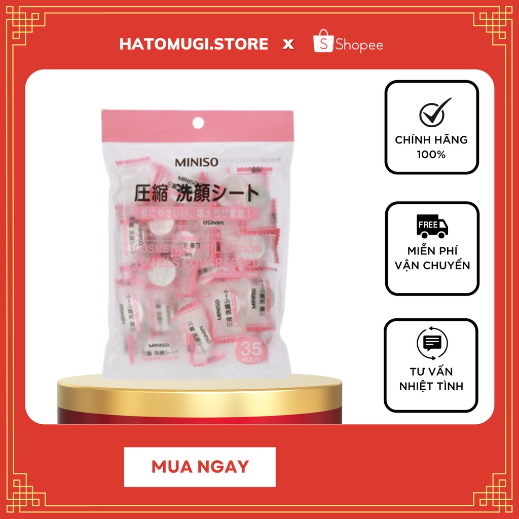 Miếng Mặt Nạ Giấy Nén Miniso Nhật Bản [Đắp là phê-Hàng Auth]  Mặt Nạ Miniso Làm Đẹp Da Mặt