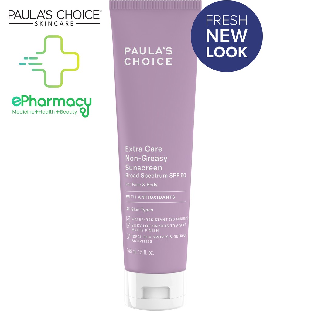 Kem chống nắng Paulas Choice SPF50 siêu chịu nước - Paula's Choice Extra Care Non-Greasy Sunscreen SPF50+ 2320 148ml