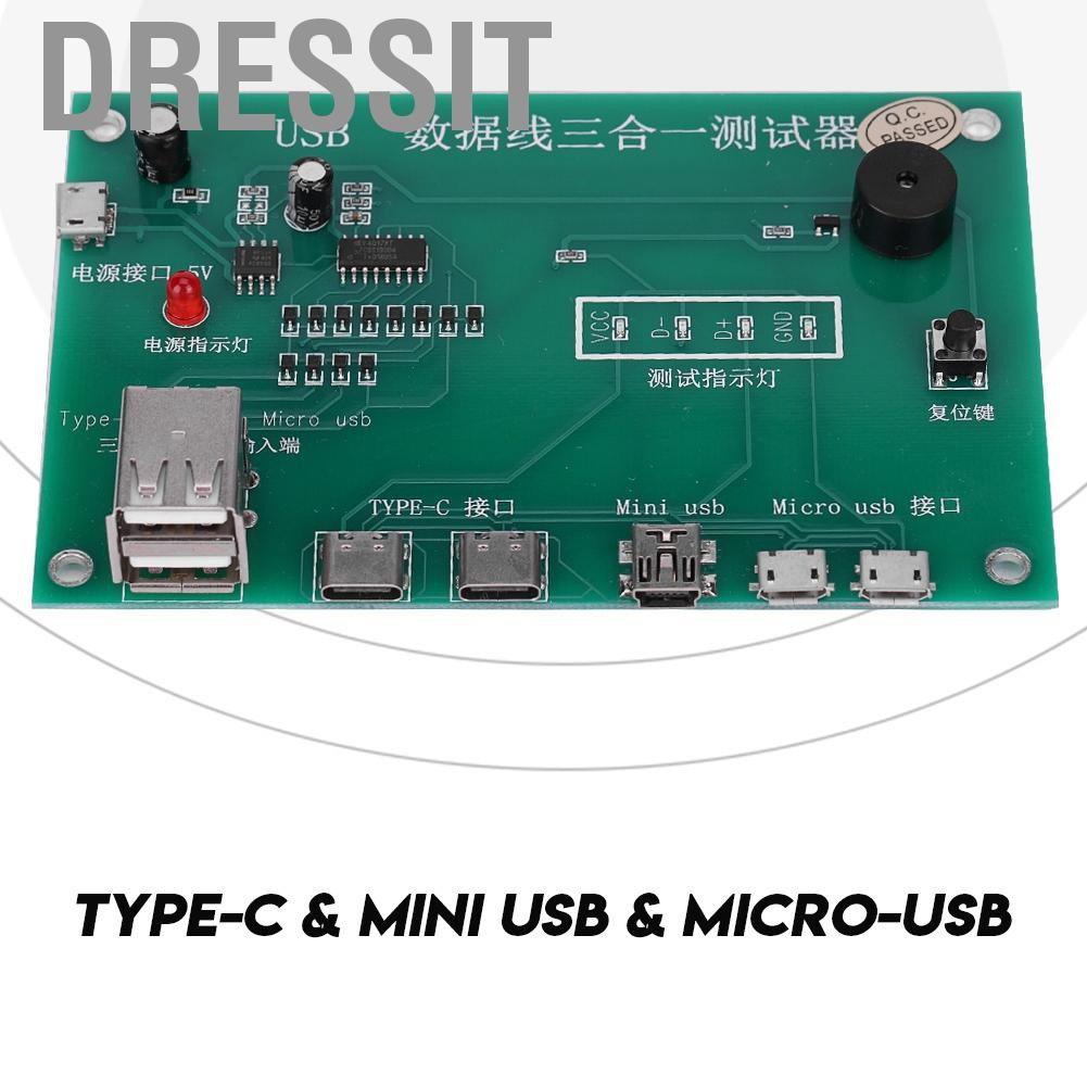 Dây Cáp Thử Điện 3 Trong 1 Loại C / Micro Usb / Micro-Usb