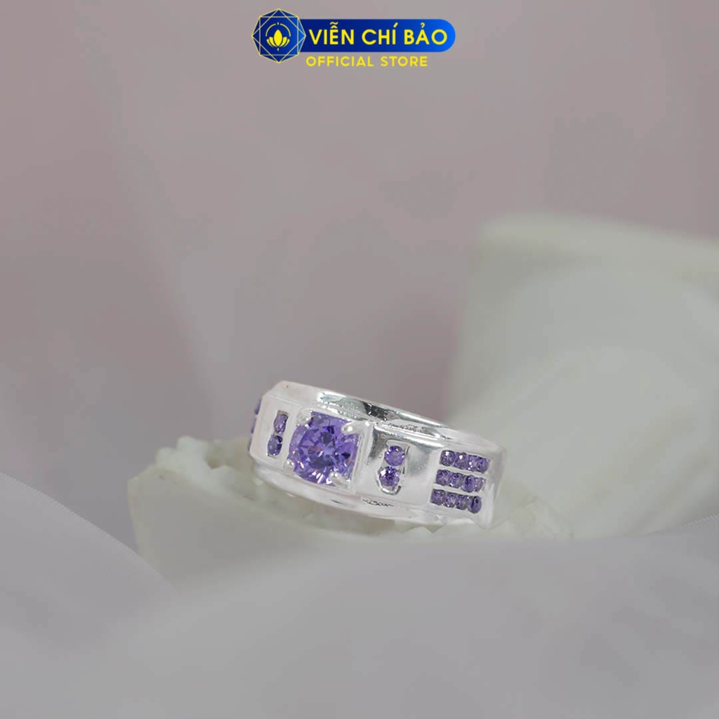 Nhẫn bạc nam thuỷ chung tím chất liệu bạc 925 thời trang phụ kiện trang sức Viễn Chí Bảo N700173
