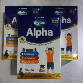 3 hộp sữa bột Dielac Alpha 4 loại 400g Vinamilk sữa công thức