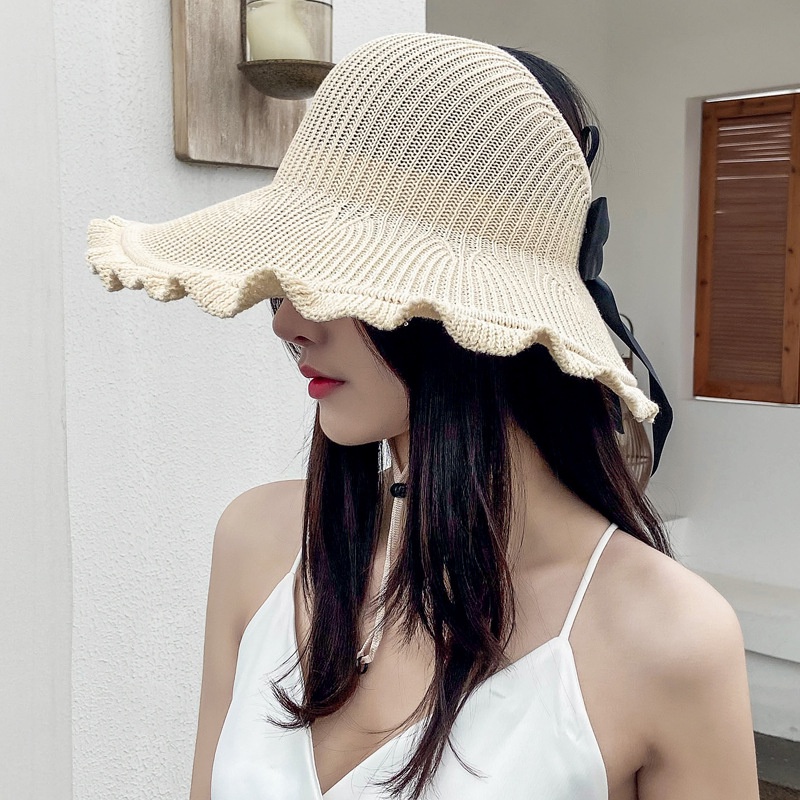 Nón Vành Chống Nắng Hở Đầu Gân Tăm Viền Nhúng Bèo Style Hàn