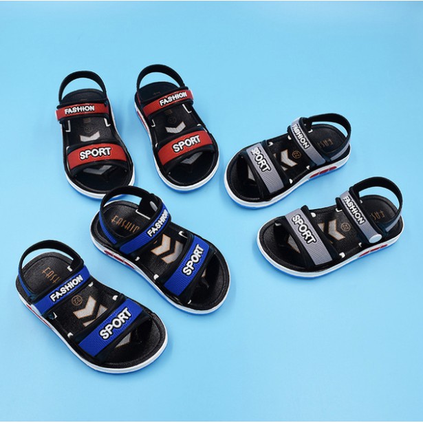 Xăng đan bé trai, dép bé trai Fashion Sport (Đỏ - xám - xanh) + Tặng tất vớ cho bé