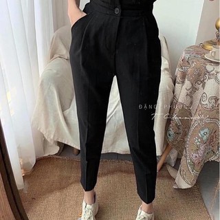QUẦN TÂY ĐEN NHÚN BO EO LƯNG CAO