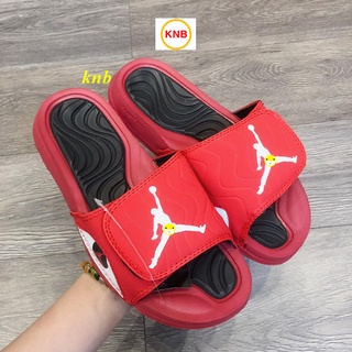 [Sẵn sàng+Hộp] Dép jordan JD4 bóng rổ quai ngang nam nữ ĐỎ ĐEN LOGO TRẮNG,thể thao thời trang, mẫu hot 2020