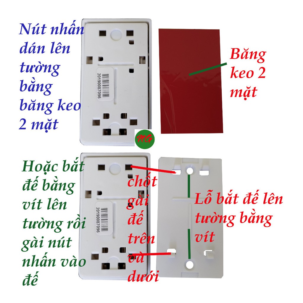 Chi tiết NÚT NHẤN rời hoặc ĐẦU CHUÔNG rời của Chuông cửa không dây có nút nhấn chống nước và không dùng pin ATA915M