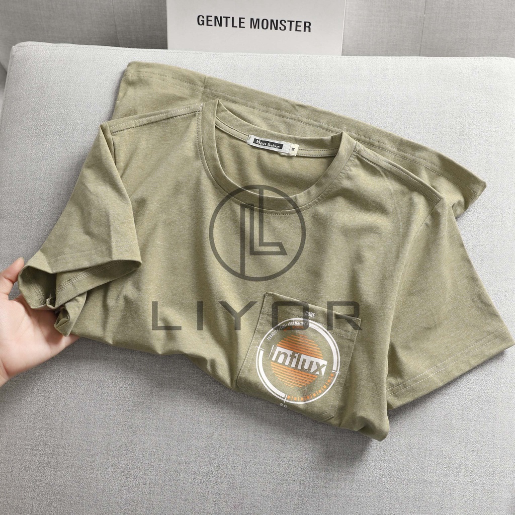 Áo thun UNISEX nam nữ vải cotton muối có túi in hình sắc nét Liyor - ACT4038