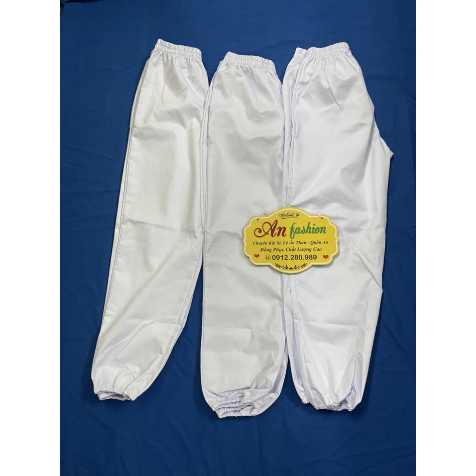 Quần blouse trắng, bác sĩ, y tá, dược sĩ bo thun ống chân vải kaki dầy mịn mặc mát.
