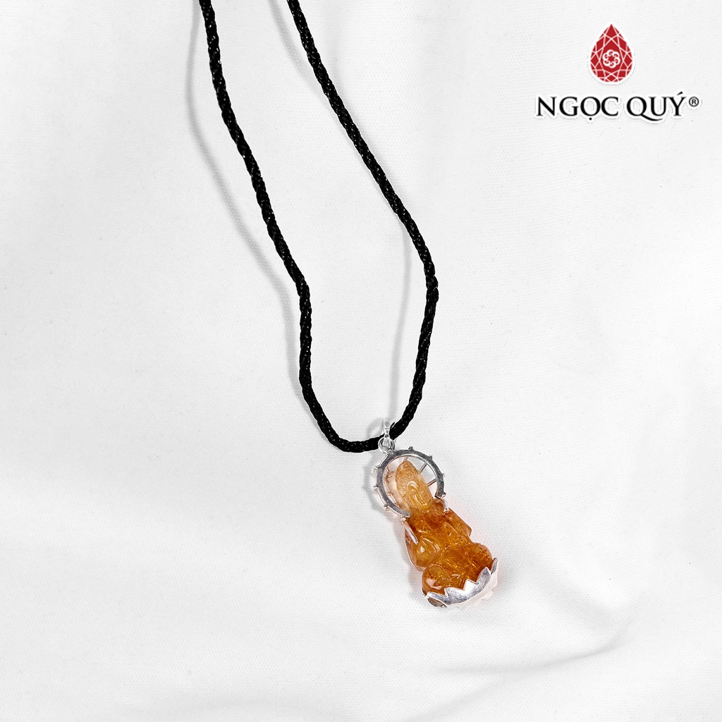 Mặt Dây Chuyền Phật Bà Quan Âm TA Tóc Vàng - Ngọc Quý