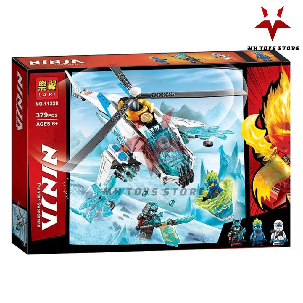 đồ chơi lego xếp hình lắp ráp LaRi ninja 11328-máy bay trực thăng của Shuri