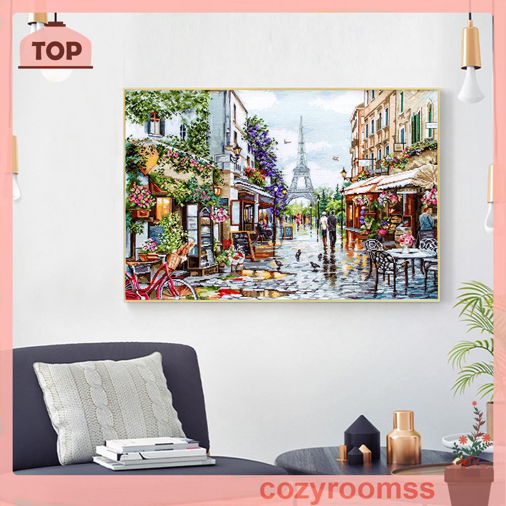Bộ Tranh Thêu Chữ Thập Tự Làm 11ct Hình Đường Phố Paris