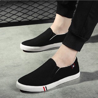 Giày lười vải 👟FREESHIP EXTRA 👟giày đen đế cao su chống trượt