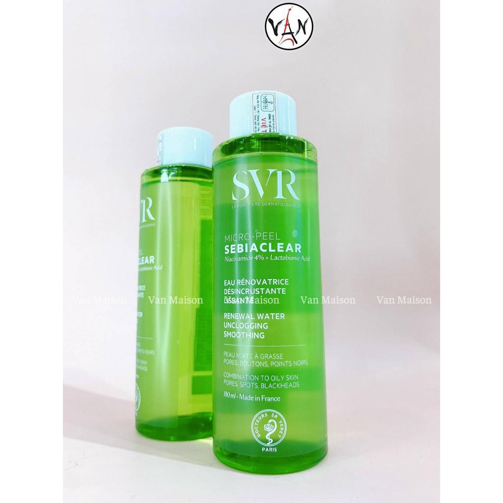 Nước cân bằng giảm mụn, se khít lỗ chân lông dành cho da dầu mụn svr sebiaclear micro-peel 150ml