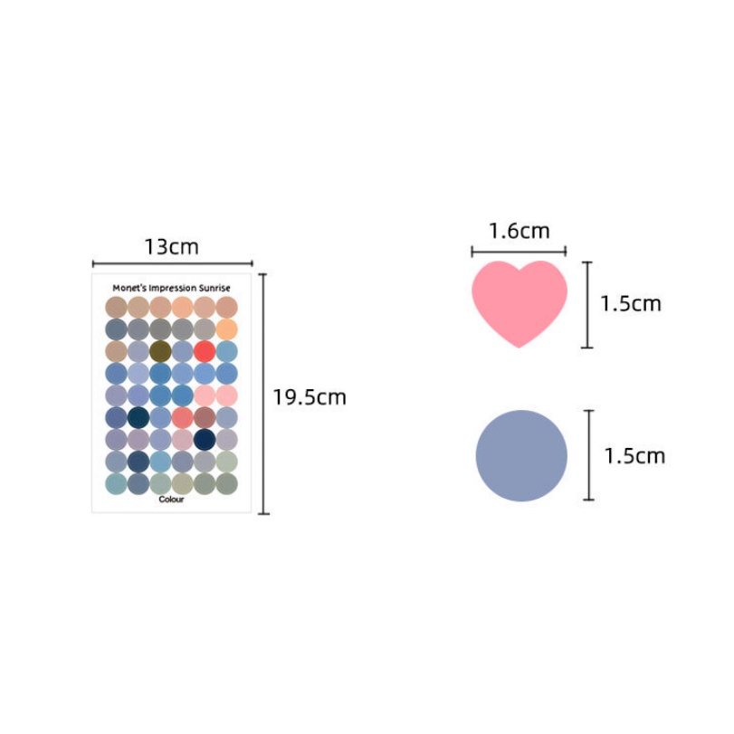 Sticker DIY hình chấm tròn/trái tim/chân thú/số đếm/gấu thỏ dán tường, trang trí sổ tay