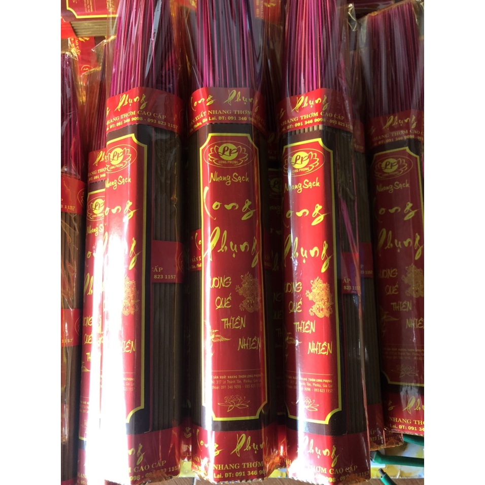 Nhang Quế Sạch Thiên Nhiên Long Phụng - 217cây 38cm - Nhang Sạch - Ít Khói không đậu tàn - Hương thơm thanh dịu
