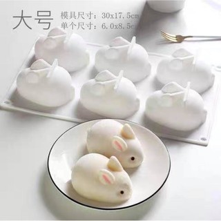 Khuôn silicon tàu hũ/socola/pudding/thạch rau câu hình thỏ