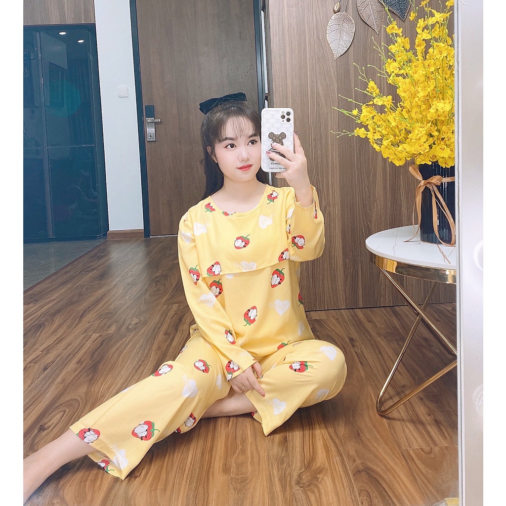 Đồ Bộ Sau Sinh Cho Mẹ Chất Lanh Lụa Mềm Mát