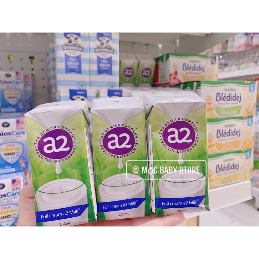 Sữa tươi A2 Úc Nguyên kem, Hộp pha sẵn tiện lợi 200ml