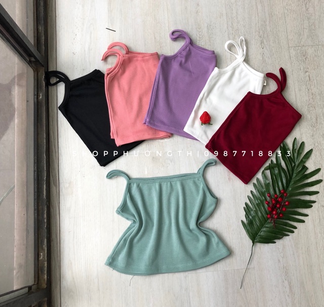 Áo hai dây croptop nhiều màu - áo croptop cá tính ( hình shop tự chụp )