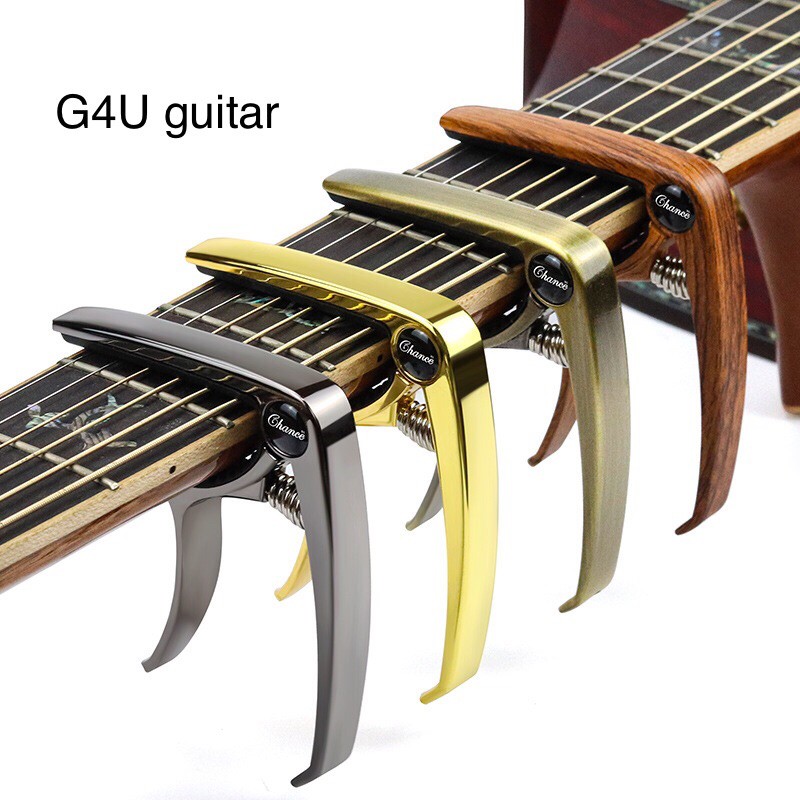 Capo guitar lò xo 4 màu 2 chức năng cho đàn Acoustic và Classic bằng thép (tặng pick Alice) G4U Guitar