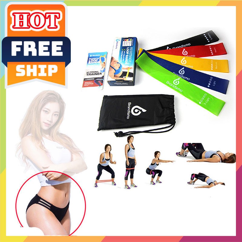 🎁 Bộ 5 dây mini band tập mông chân ❤️ FREE SHIP ❤️ dây thun tập gym [ HOT ]