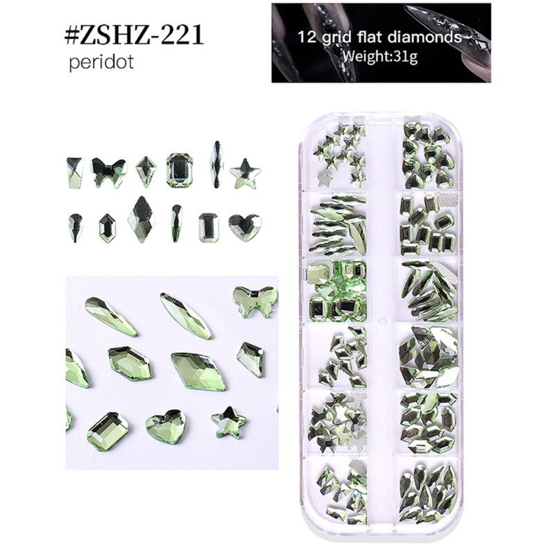 Đá Pha Lê Dạ Quang Nhiều Màu Sắc Dùng Trang Trí Móng Tay Nghệ Thuật