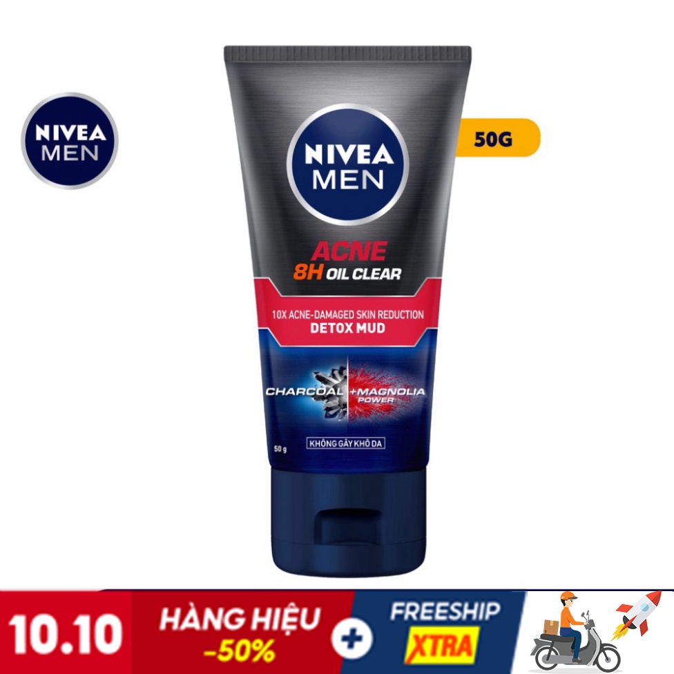 Sữa rửa mặt bùn khoáng Nivea Men kiểm soát nhờn & ngừa hư tổn da (50g) - 83941