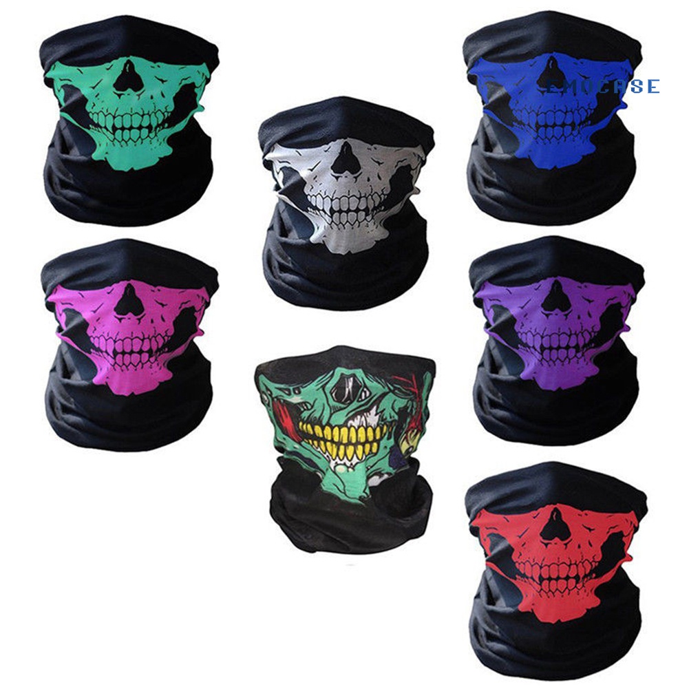 Vỏ Bọc Che Mặt Và Cổ In Hình Bộ Xương Cá Tính Cho Người Đi Xe Máy