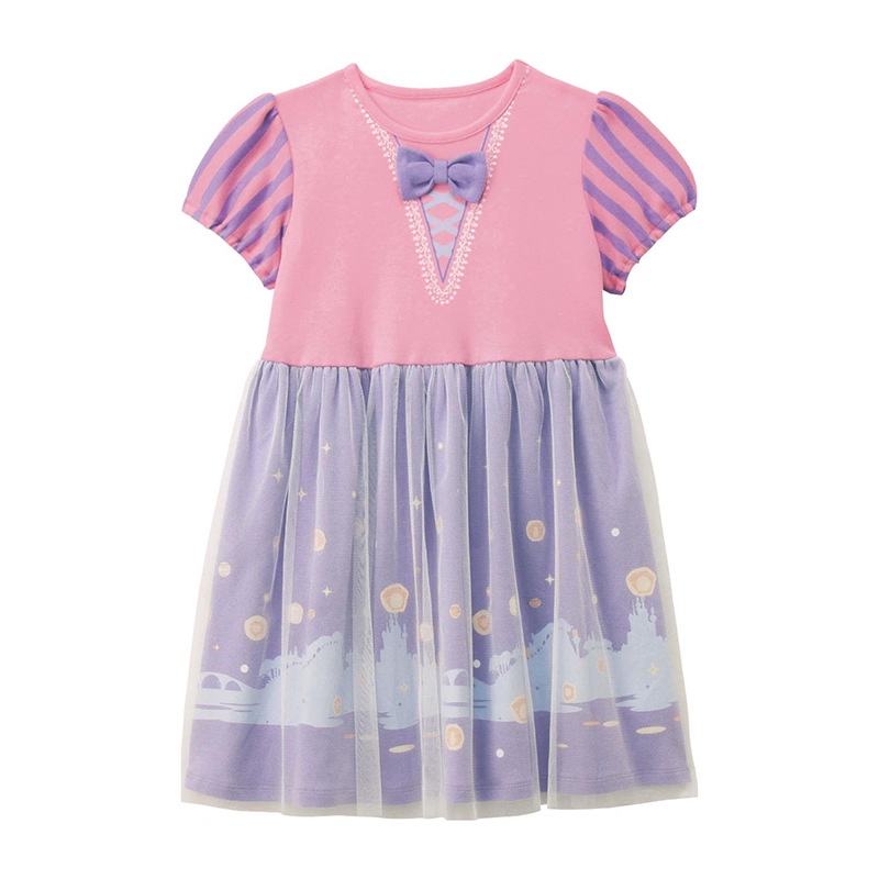 Váy cho bé gái Công chúa cotton lưới 1-5 tuổi Nơ dễ thương Tay ngắn mùa hè
