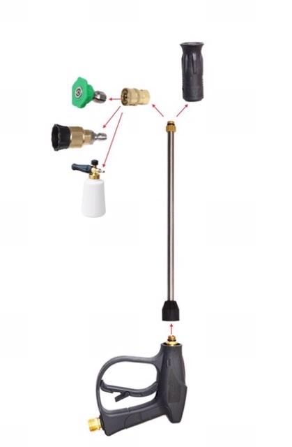 SÚNG RỬA XE CỔ DÀI CAO CẤP ( Tặng Thanh Nối Súng 40 cm )