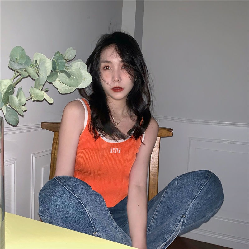 Cocory vn Áo Croptop Dệt Kim Thiết Kế Lệch Vai 7 Màu Sắc Lựa Chọn Thời Trang Mùa Hè Quyến Rũ Cho Nữ