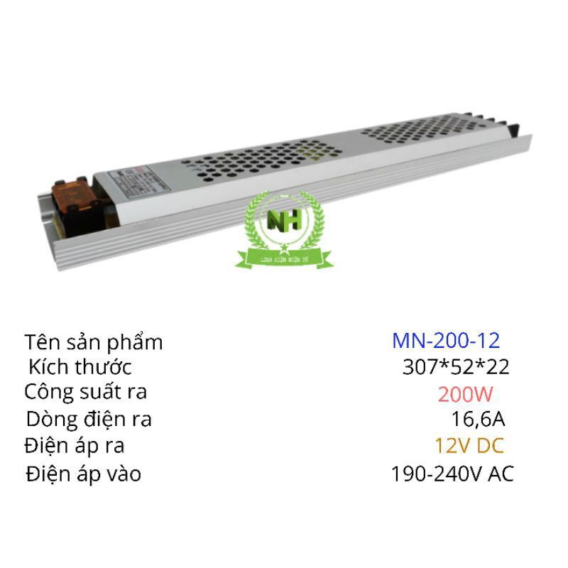 220V-12V Slim Power Supply - Nguồn Led mỏng 60W/100W/150W/200W/300W Loại Tốt