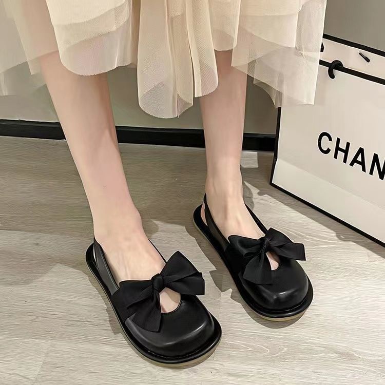 2023 Cho Nữ Mary Jane Sandal Đế Bằng Trọng Lượng Nhẹ Thoải Mái Đính Nơ Phong