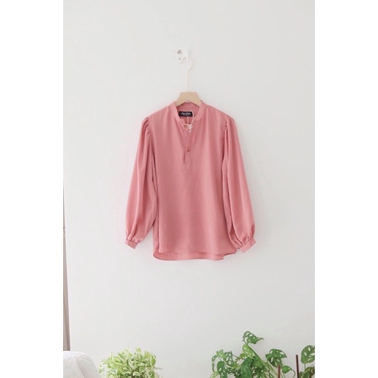 Ceci Cela - Áo Dáng Sơ Mi Thời Trang Cổ Nút Tay Dài Jiho