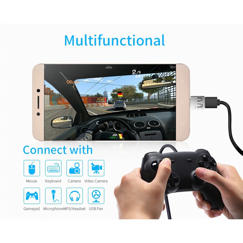 Đầu OTG kết nối chuột, bàn phím với điện thoại cực nhanh - Đầu Micro Usb ra Usb cho Android