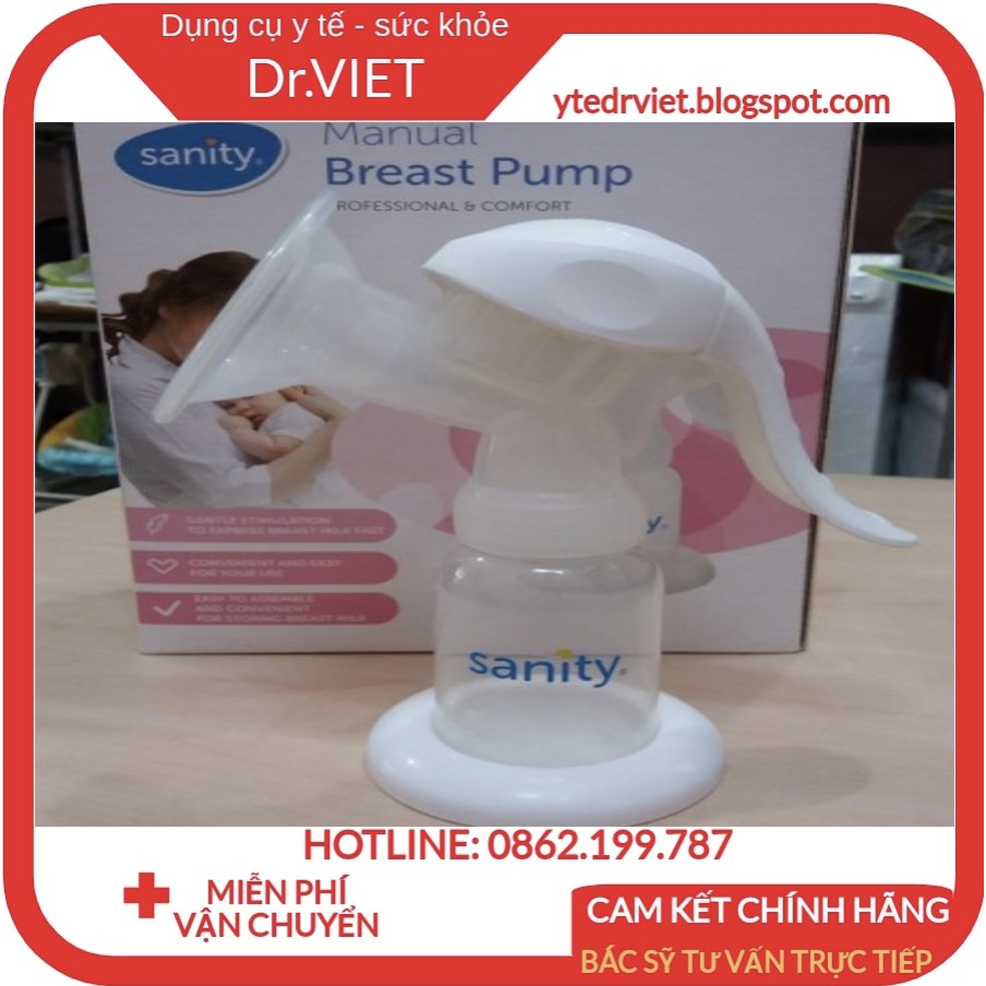 Xi lanh hút sữa cơ chính hãng Sanity AP-154AM, được làm bằng chất liệu cao cấp, không BPA, cực kỳ an toàn