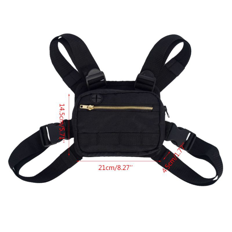 YOUYO Men's strap bag multi-purpose backpack shoulder chest bag black