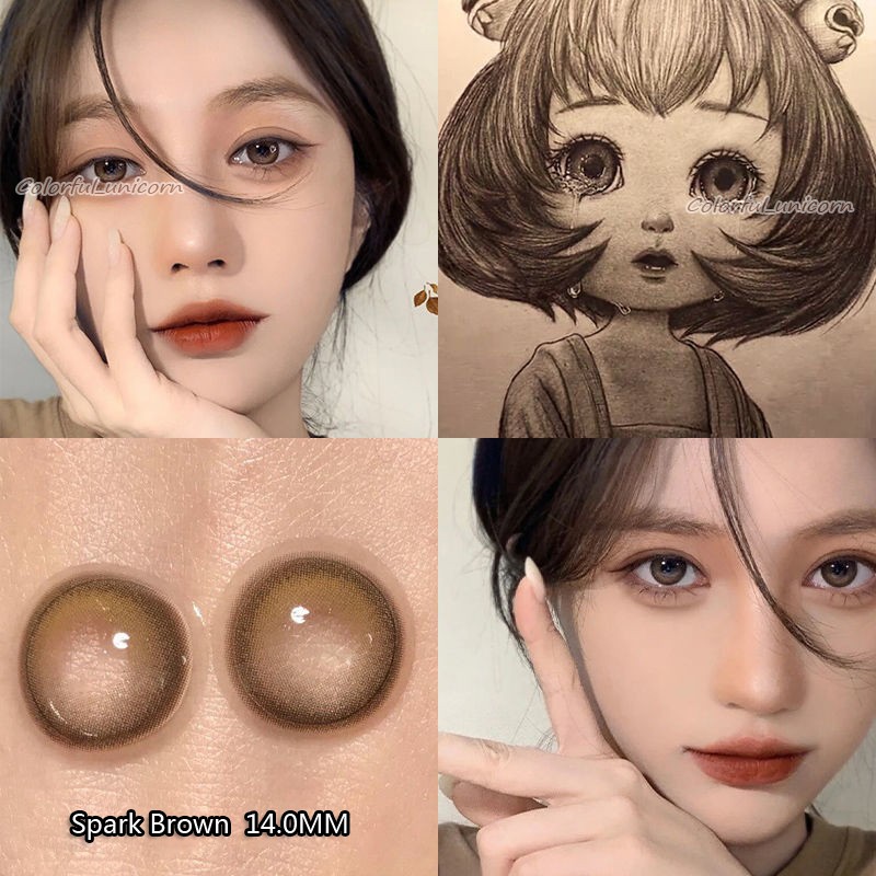 【COD & Sẵn sàng có sẵn & tặng quà tặng】 Kính áp tròng tiếp xúc với 2 màu sắc cho mắt 0 độ trong năm