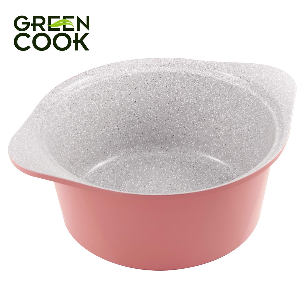 Nồi đúc ceramic vân đá Green Cook đáy từ (18cm, 20cm, 24cm) - Hàng chính hãng