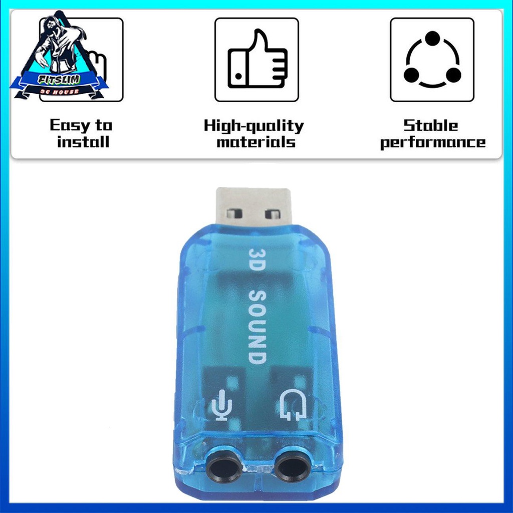 USB 1.1 Mic / Loa Âm thanh vòm Âm thanh vòm 7.1 CH 3D Card âm thanh cho máy tính xách tay PC