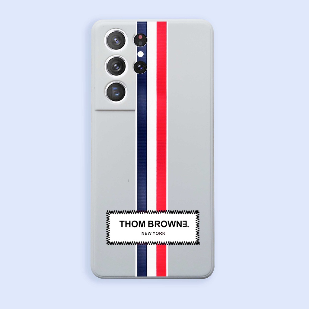 Ốp lưng Samsung Galaxy S10/S20 Plus FE Ultra viền vuông chống sốc bảo vệ camera silicon mềm hình thom browne TH12