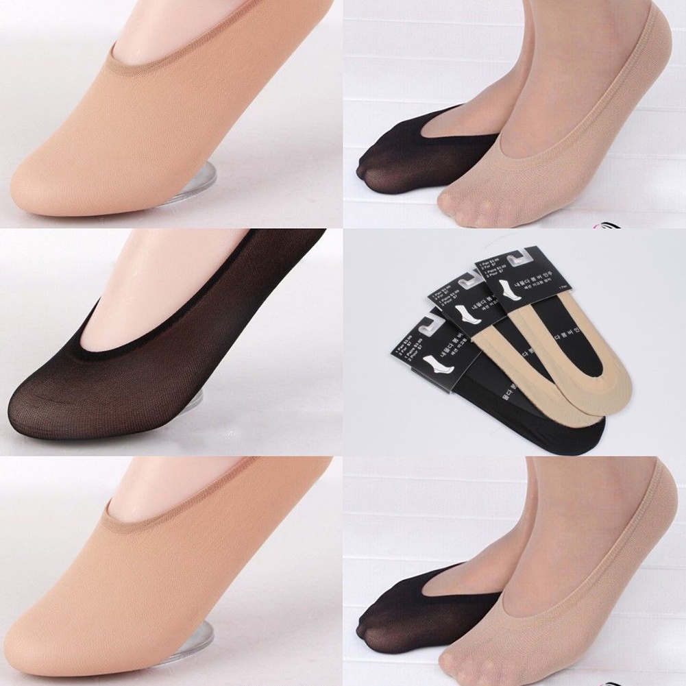 Vớ Cổ Thấp Vô Hình Bằng Silicone Thoáng Khí Chống Trượt Cho Nữ