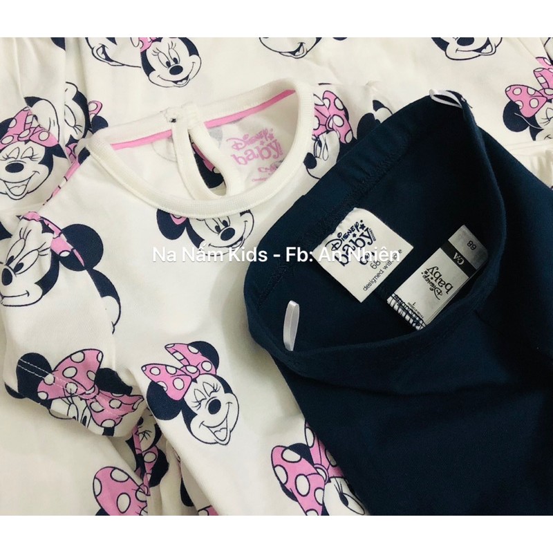 Bộ Disney Minnie áo cộc quần legging bé gái