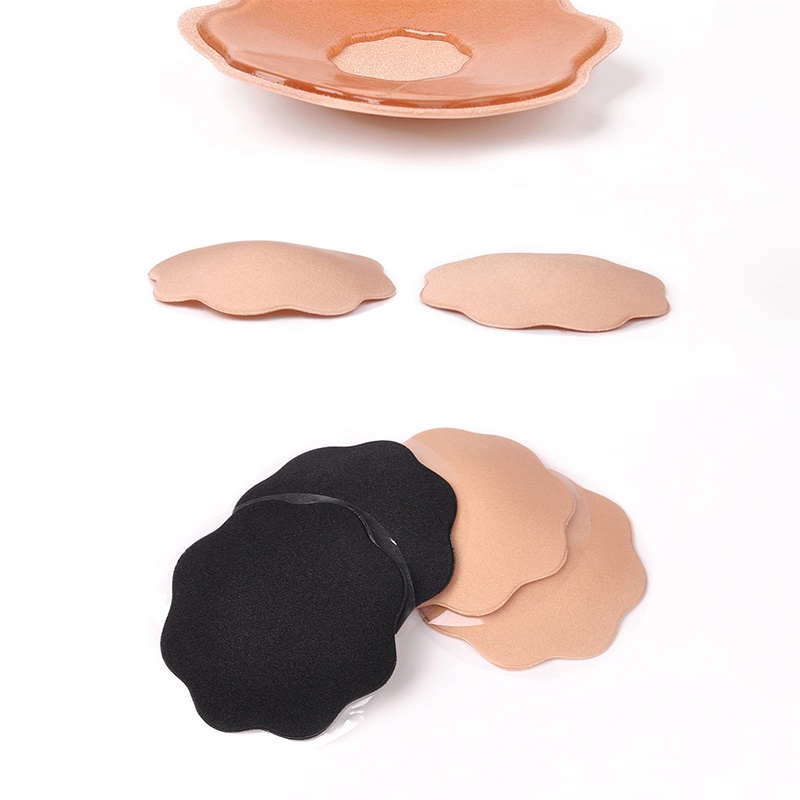 Miếng Dán Ngực Silicon Màu Đen/Be Tự Dính Không Dây Có Thể Tái Sử Dụng